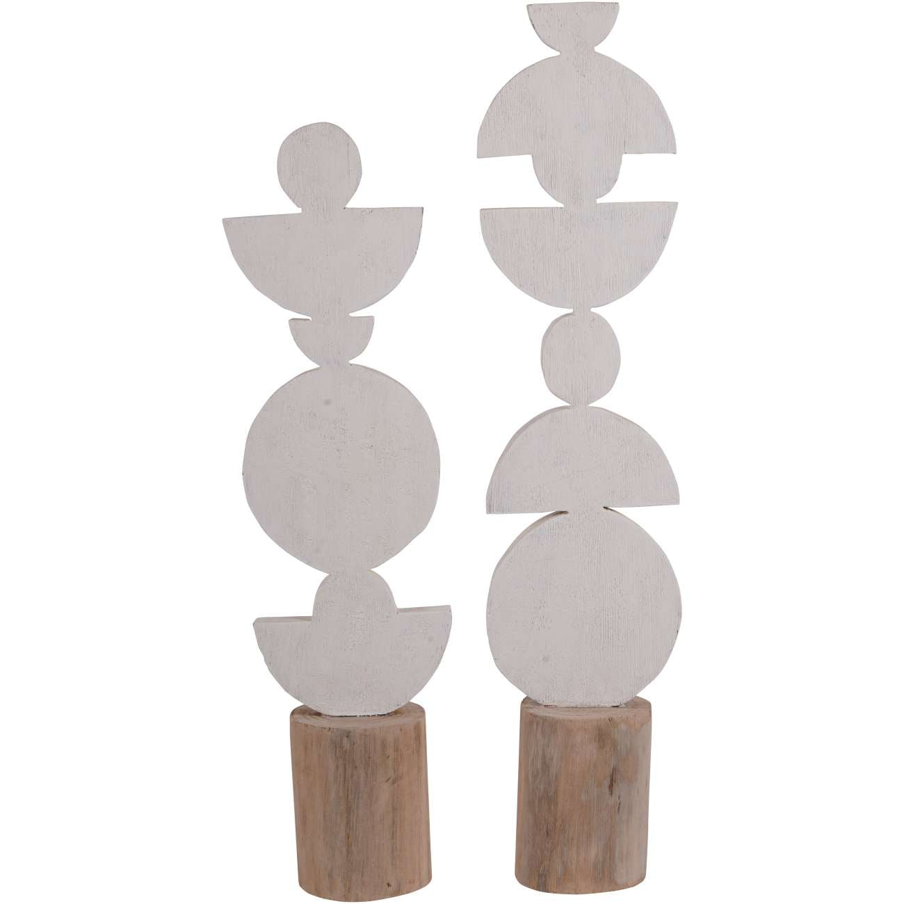 Totem White Mango Wood Sculpture Small